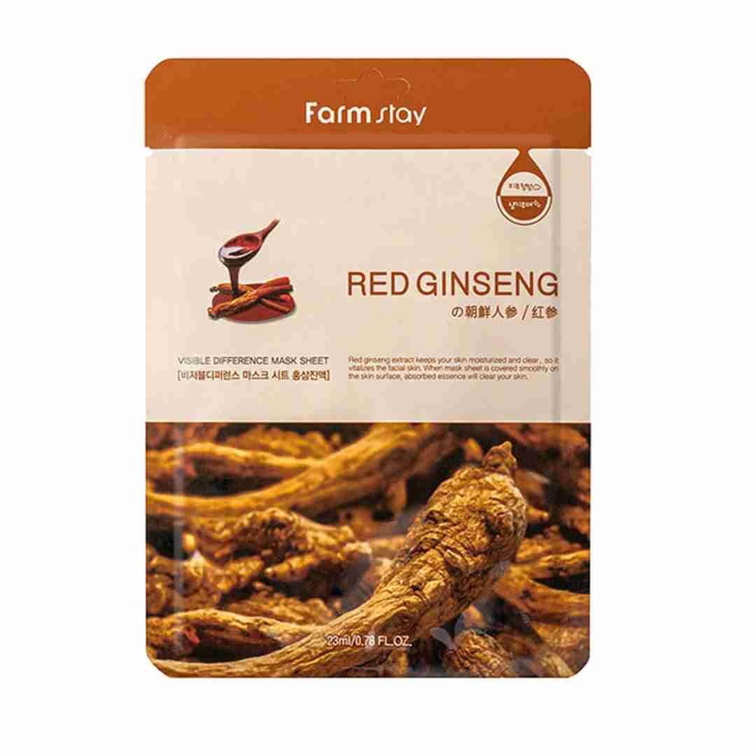 Farmstay Visible Difference Mask Sheet Red Ginseng Korean Skincare, K